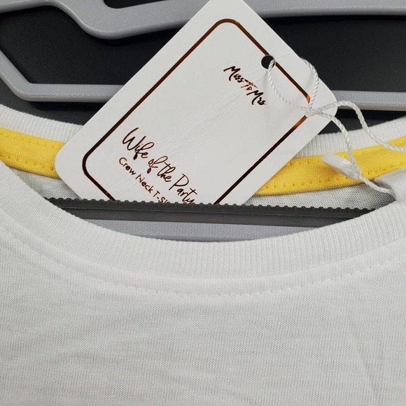 NEW Miss To Mrs Wife Of The Party Crew Neck T-Shirt Plus Size 2XL White Bridal - Picture 7 of 13